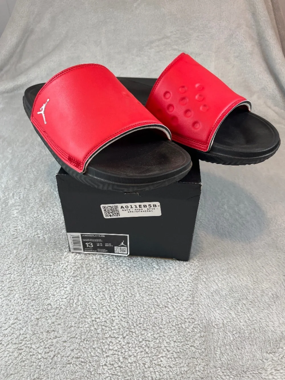 Jordan Jumpman Play Slide University Red/Black-White sz 13 NIB Flip Flops Sandal